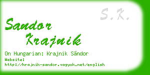 sandor krajnik business card