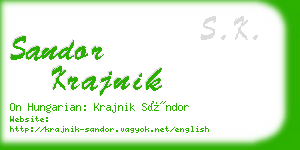 sandor krajnik business card